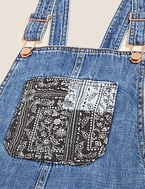 Denim Patchwork Dungarees (6-16 Yrs)