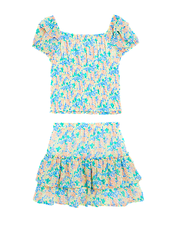 Floral Top & Skirt Outfit