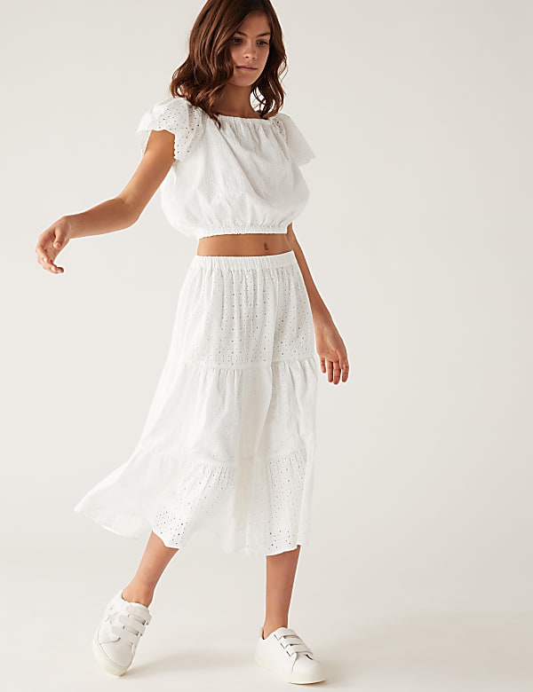 Pure Cotton Top & Skirt Outfit