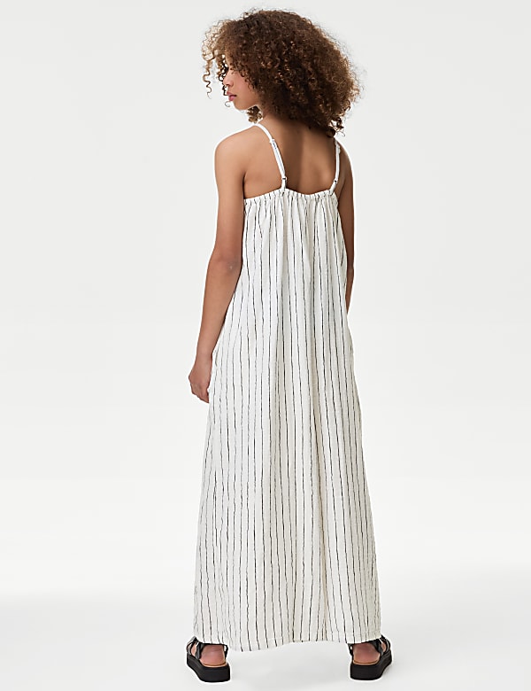 Pure Cotton Striped Wide Leg Jumpsuit (6-16 Yrs)