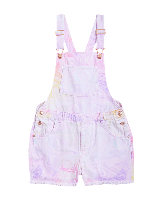 Denim Marble Print Dungarees (6-16 Yrs)