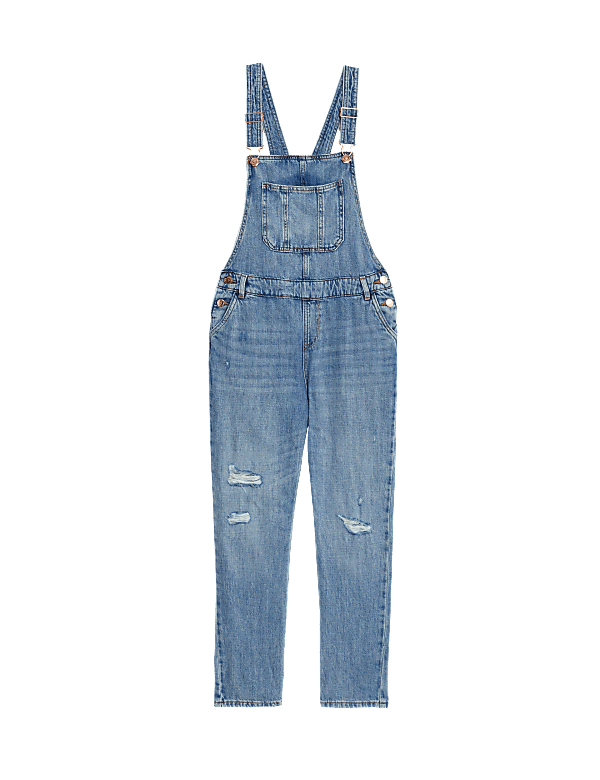 Denim Ripped Dungarees (6-16 Yrs)