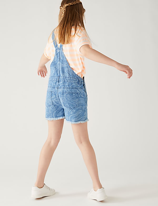 Denim Marble Print Dungarees