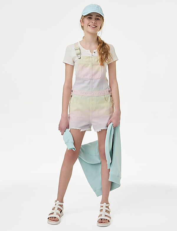 Denim Tie Dye Dungarees (6-16 Yrs)