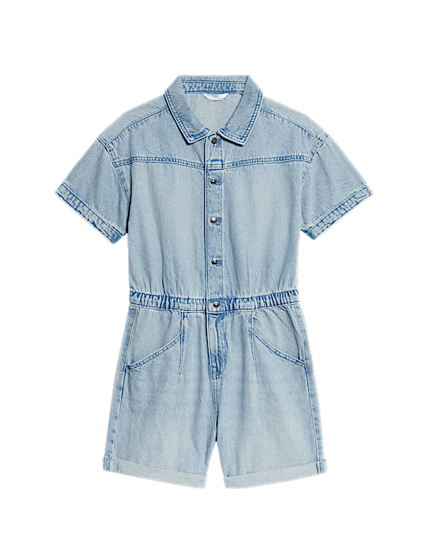 Pure Cotton Denim Playsuit (2-16 Yrs)