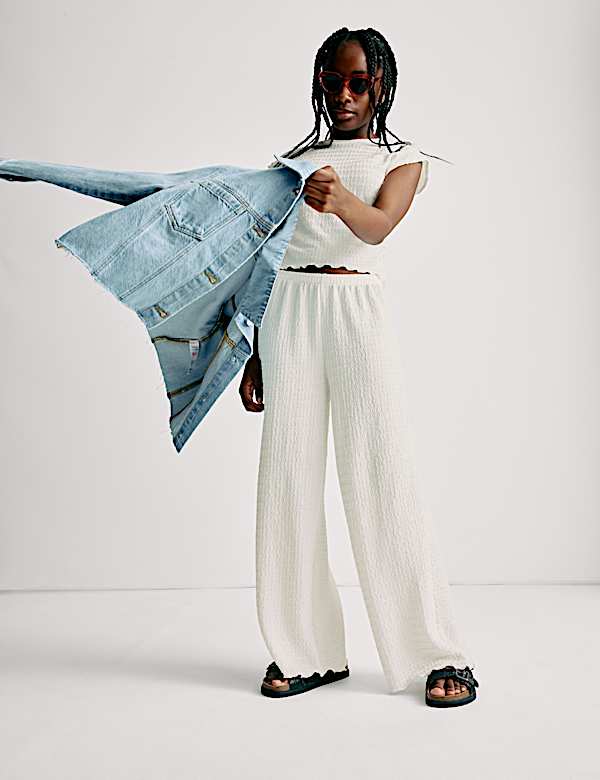 2pc Textured Top and Trousers Outfit (6-16 Yrs)