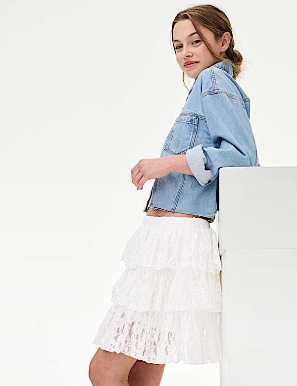 Lace Elasticated Waist Skirt (6-16 Yrs) - CN