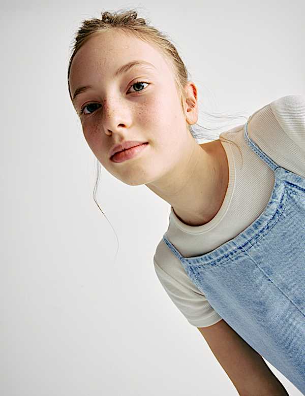 Pure Cotton Wide Leg Jumpsuit (6-16 Yrs) - HR