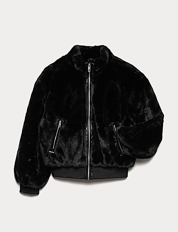 Faux Fur Bomber Jacket (6-16 Yrs)