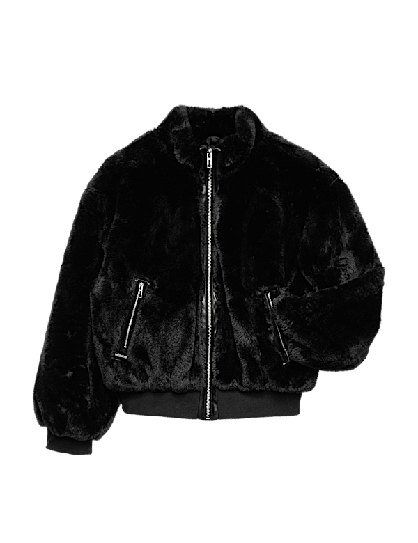 Faux Fur Bomber Jacket (6-16 Yrs)