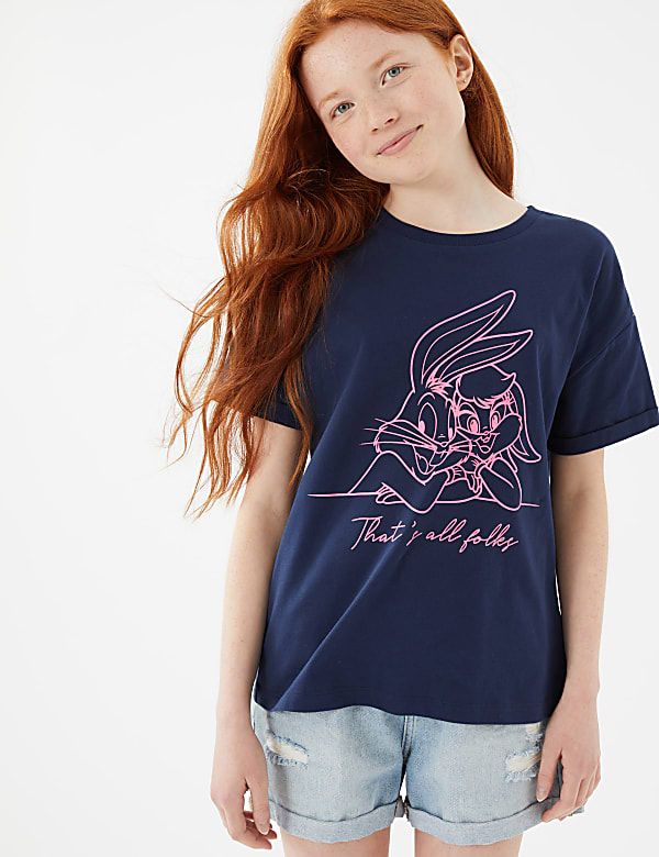 T-Shirt aus reiner Baumwolle mit Looney Tunes™-Motiv (6–16 Jahre) - AT