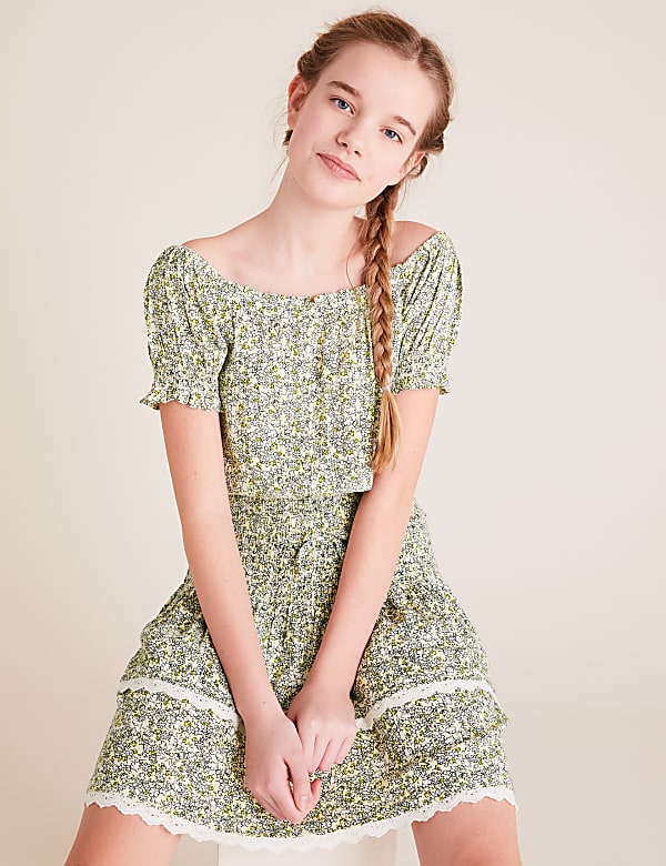 Floral Shirred Top (6-16 Yrs)