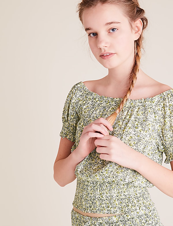 Floral Shirred Top (6-16 Yrs)