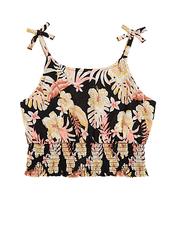 Pure Cotton Tropical Print Cami Top
