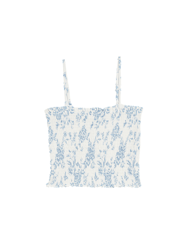 Pure Cotton Shirred Printed Top (6-16 Yrs)