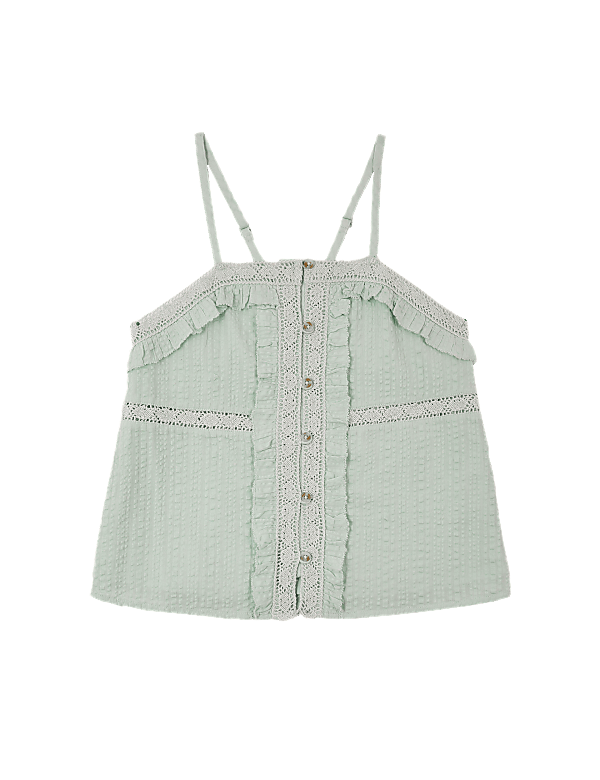 Pure Cotton Broderie Camisoles (6-16 Yrs)