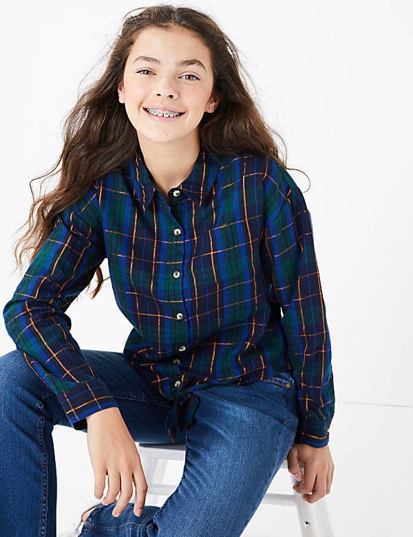 Check Tie Shirt (3-16 Years)