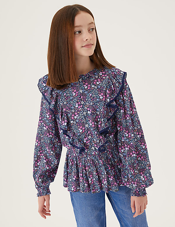 Floral Frill Blouse (6-16 Yrs)