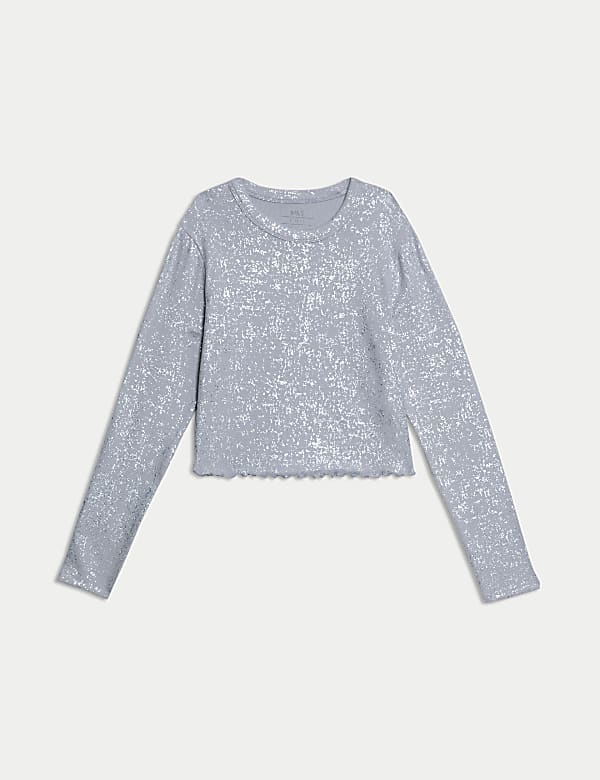 Cotton Rich Foil Ribbed Top (6-16 Yrs) - US