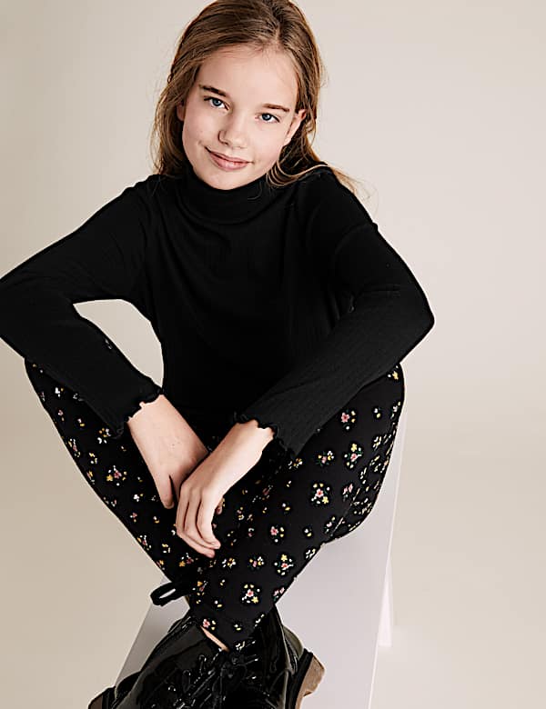 Cotton Roll Neck Top (6-16 Yrs)