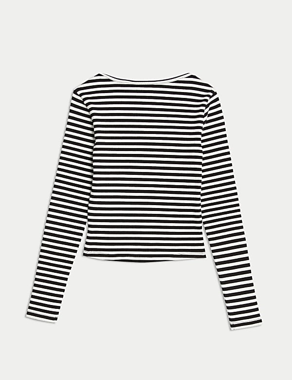 Cotton Rich Striped Ribbed Top (6-16 Yrs)