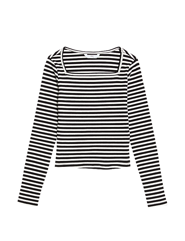 Cotton Rich Striped Ribbed Top (6-16 Yrs)