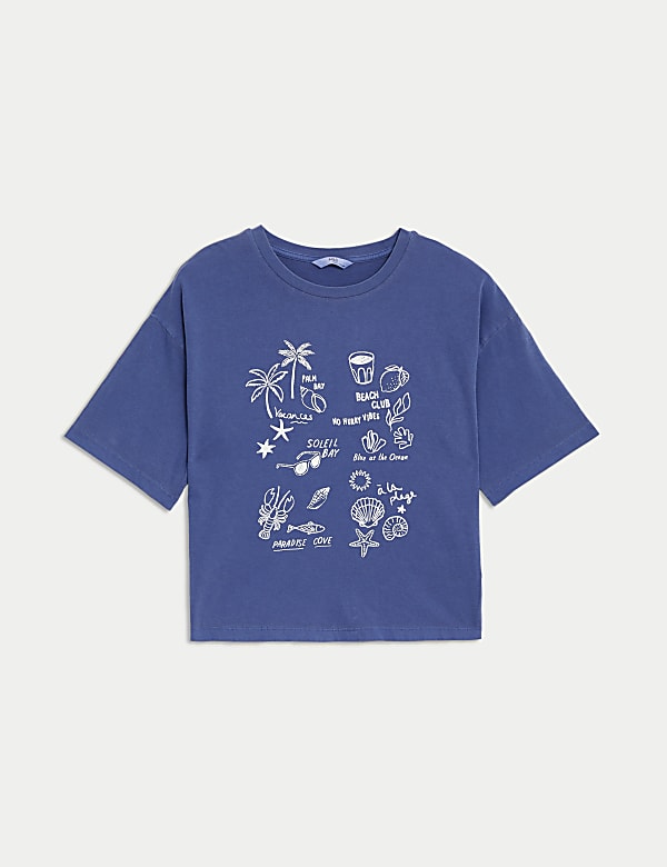 Pure Cotton Beach Club Print T-Shirt (6-16 Yrs) - AU