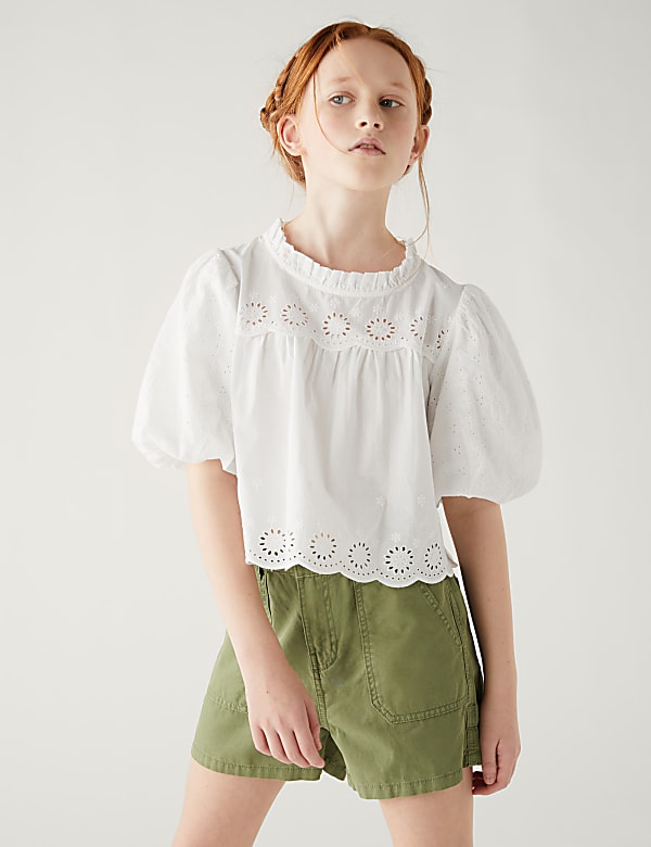 Pure Cotton Broderie Blouse
