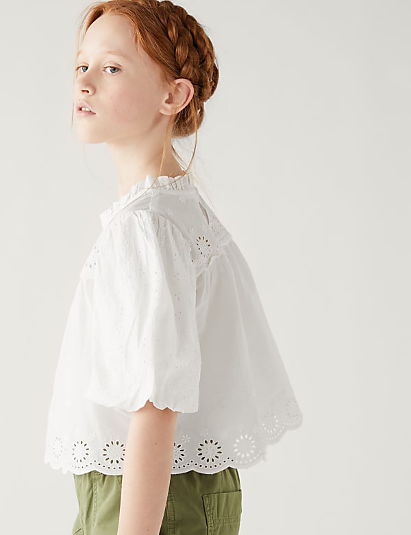 Pure Cotton Broderie Blouse