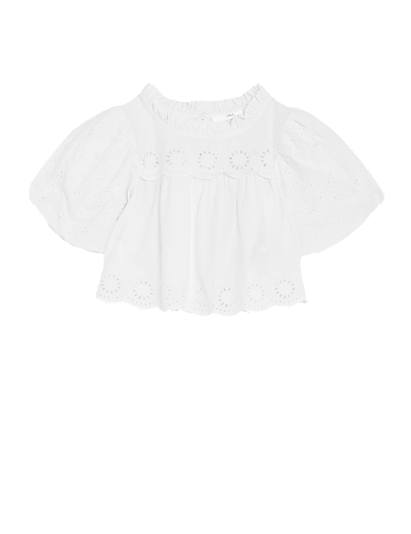 Pure Cotton Broderie Blouse