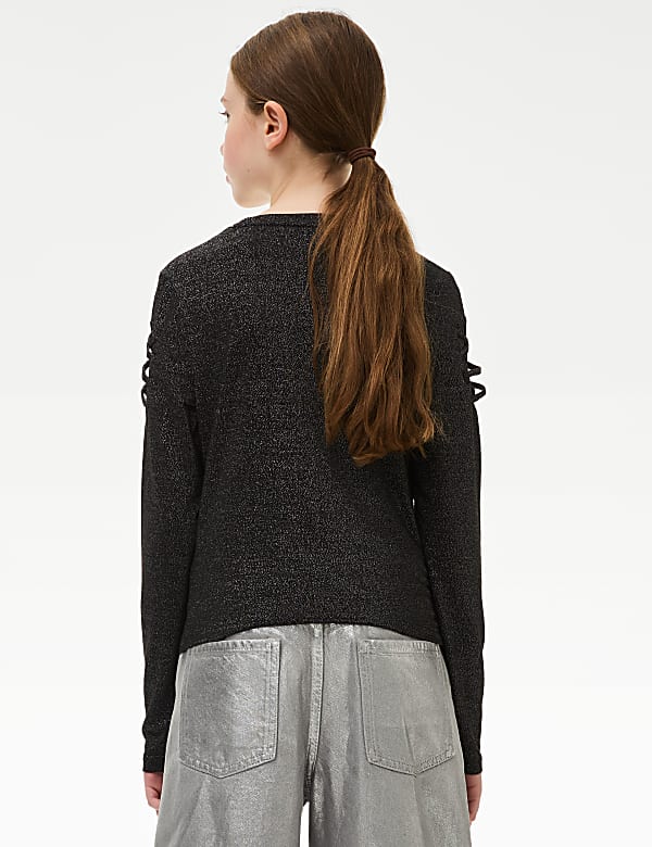 Glitter Cut Out Sleeve Top (6-16 Yrs) - KR