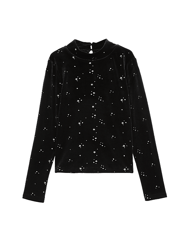 Velvet Glitter Stars Top (6-16 Yrs)