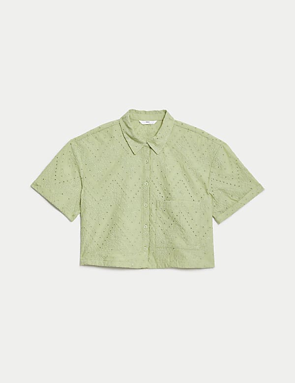 Pure Cotton Floral Broderie Shirt (6-16 Yrs) - JO