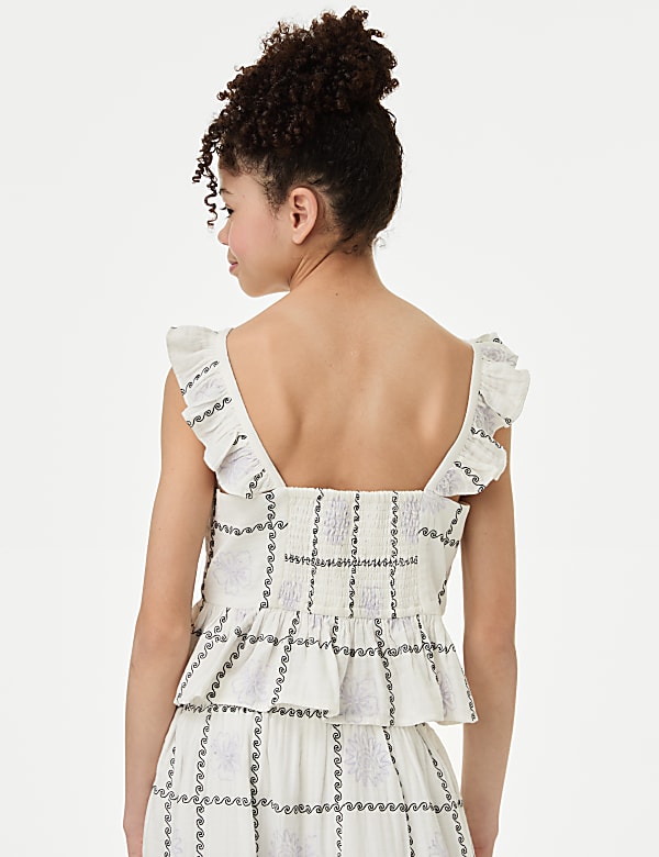 Pure Cotton Embroidered Top (6-16 Yrs)