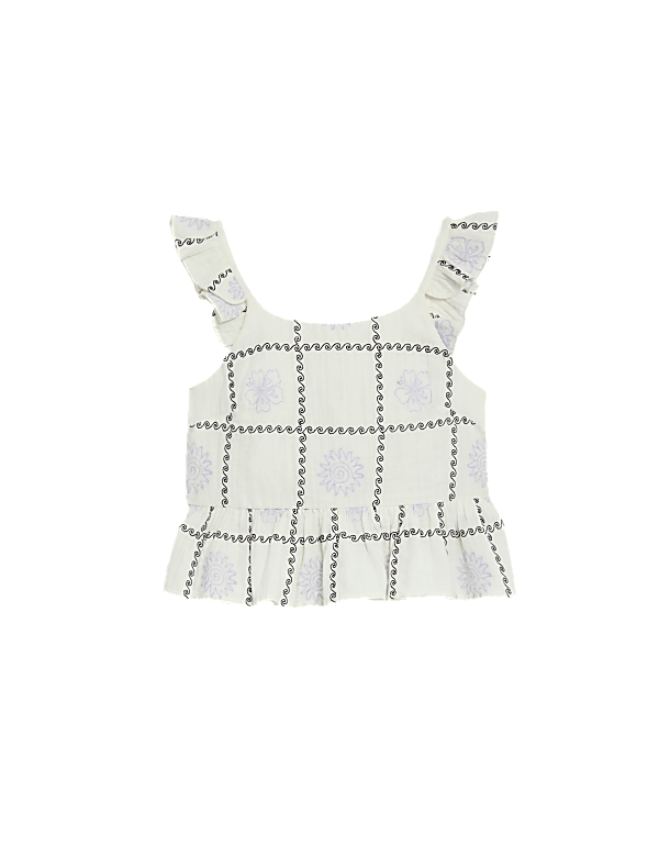 Pure Cotton Embroidered Top (6-16 Yrs)
