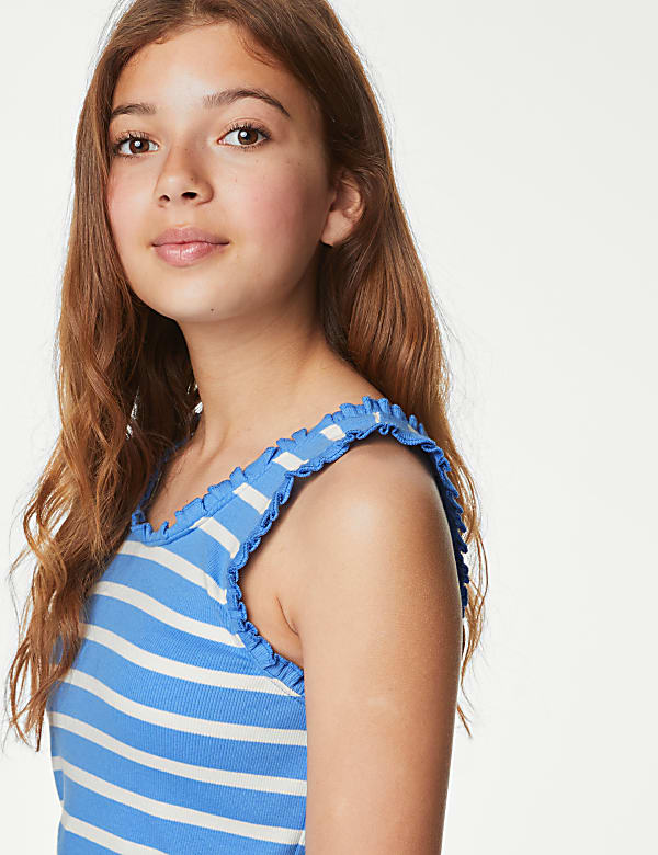 Cotton Rich Striped Vest