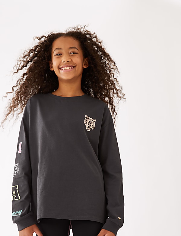 Pure Cotton Embroidered Badge Top