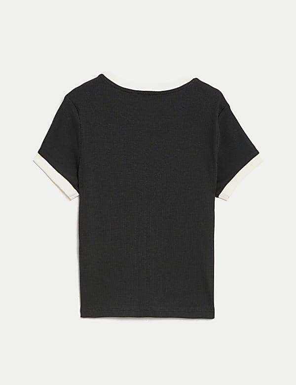 Cotton Rich Ribbed Slogan T-Shirt (6-16 Yrs)
