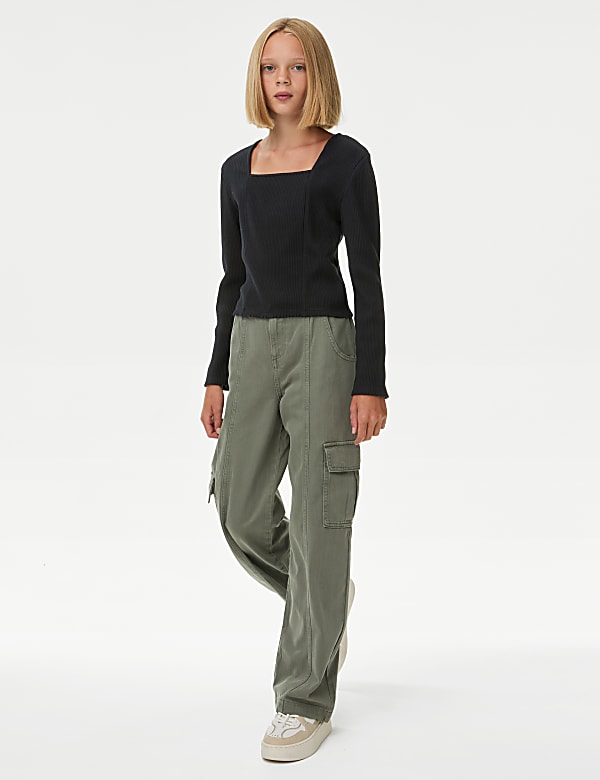Cotton Rich Ribbed Top (6-16 Yrs)