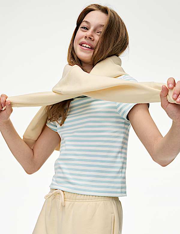 Pure Cotton Striped T-Shirt (6-16 Yrs) - US