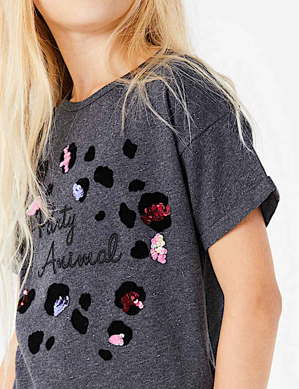 Cotton Party Animal Slogan T-Shirt (3-16 Years)
