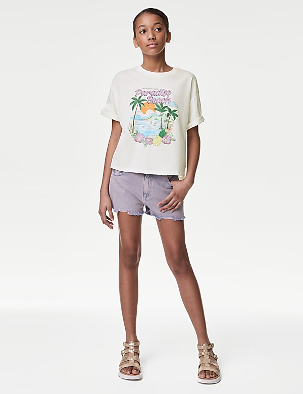 T-shirt 100&nbsp;% coton &agrave; motif graphique (du 6 au 16&nbsp;ans) - CA
