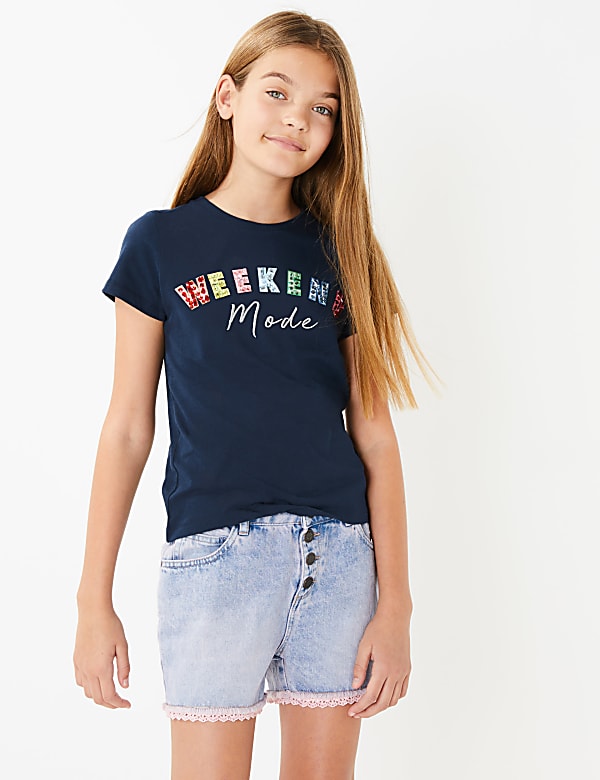 Cotton Weekend Slogan T-Shirt (6-16 Yrs)