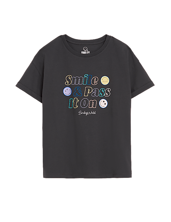Pure Cotton SmileyWorld® Slogan T-Shirt