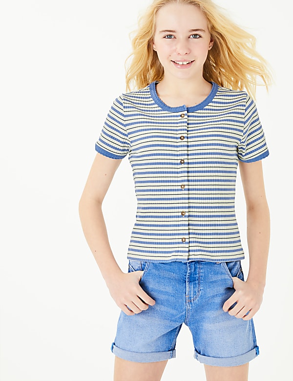 Cotton Rich Striped T-Shirt (6-16 Yrs)