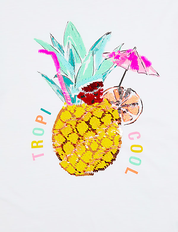 Pure Cotton Reversible Sequin T-Shirt (6-16 Yrs)