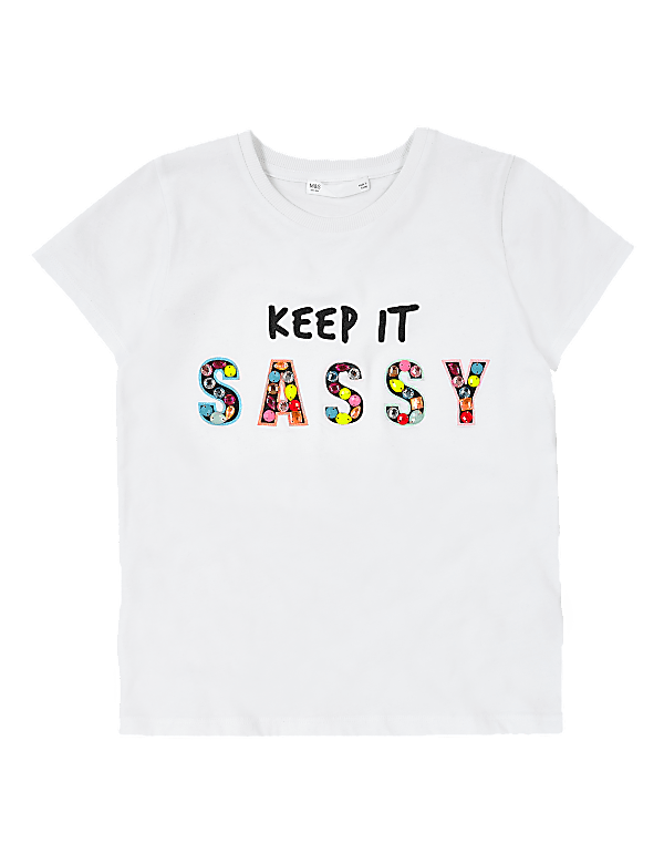 Pure Cotton Gem Sassy Slogan T-Shirt (6-16 Yrs)