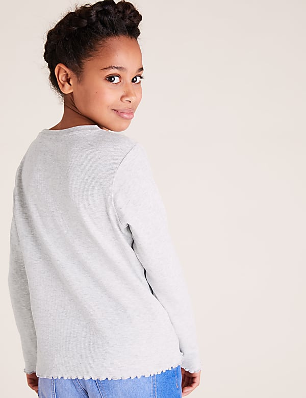 5pk Cotton Ribbed Long Sleeve Tops