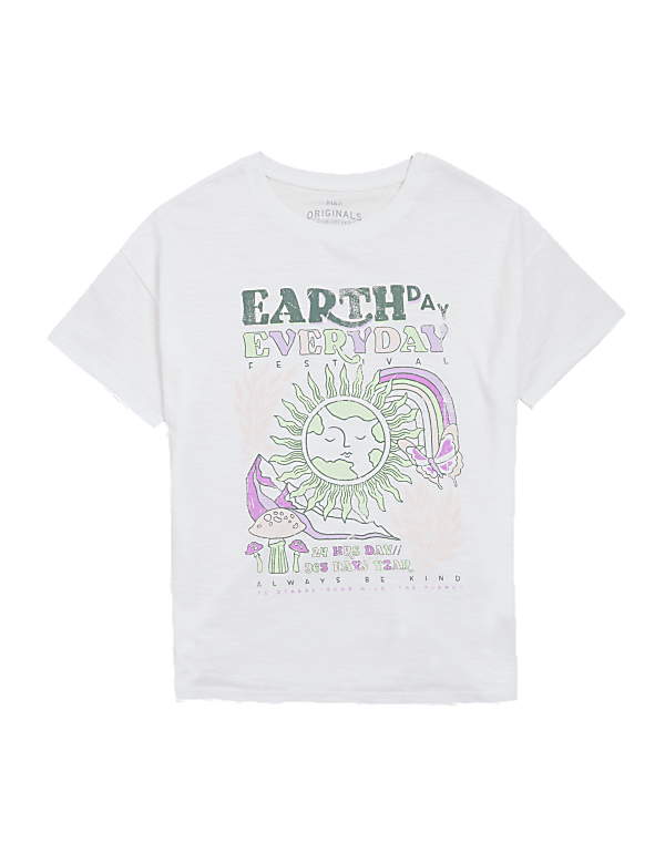 Pure Cotton Earth Day Slogan T-Shirt (6-16 Yrs)