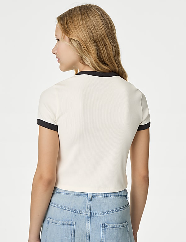 Cotton Rich Shell Print Ribbed T-Shirt (6-16 Yrs)